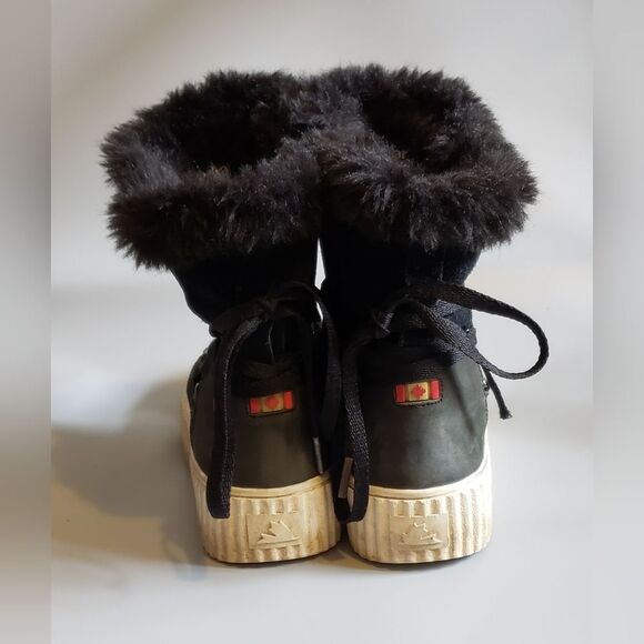 Pajar Women's Short Black Leather Winter Boots Size 37 - Picture 7 of 14